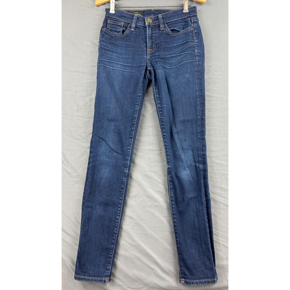 J.Crew Toothpick Jeans Womens 25 Skinny Dark Indigo Blue Stretch Denim Excellent
